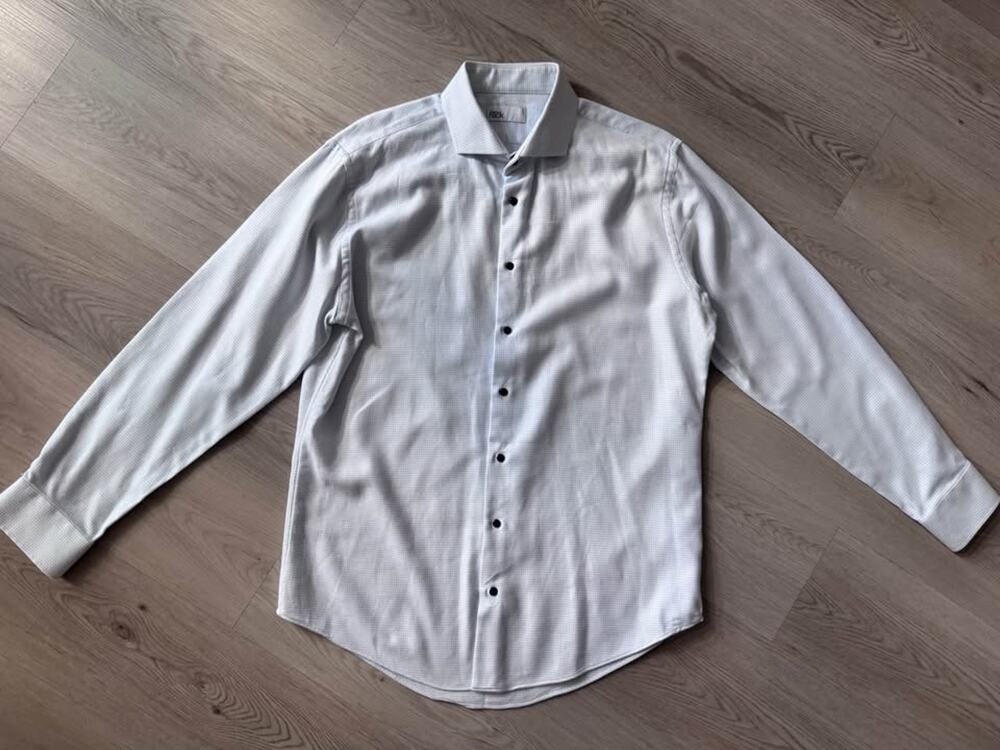 Nordstrom Rack Men’s 16 1/2 34-35 White & Blue Long Sleeve Button Up Shirt